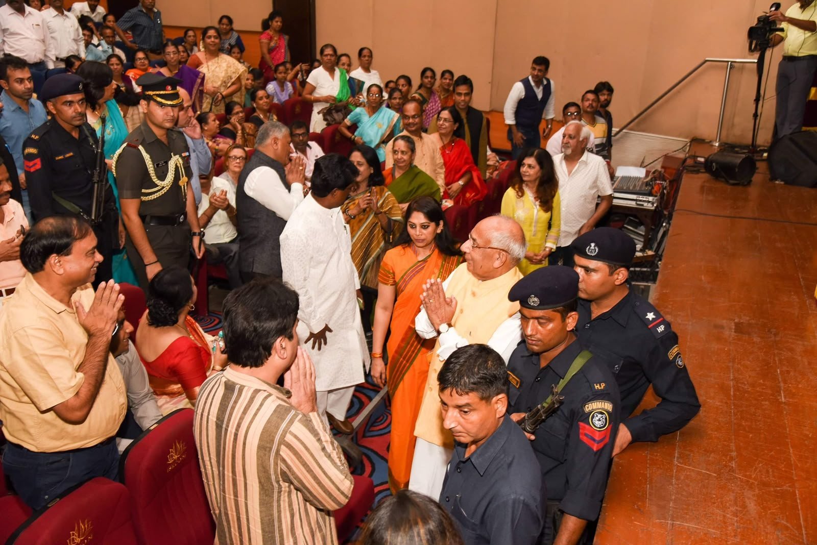 The guests of honour greeted by the audience at Chitranjali 2017