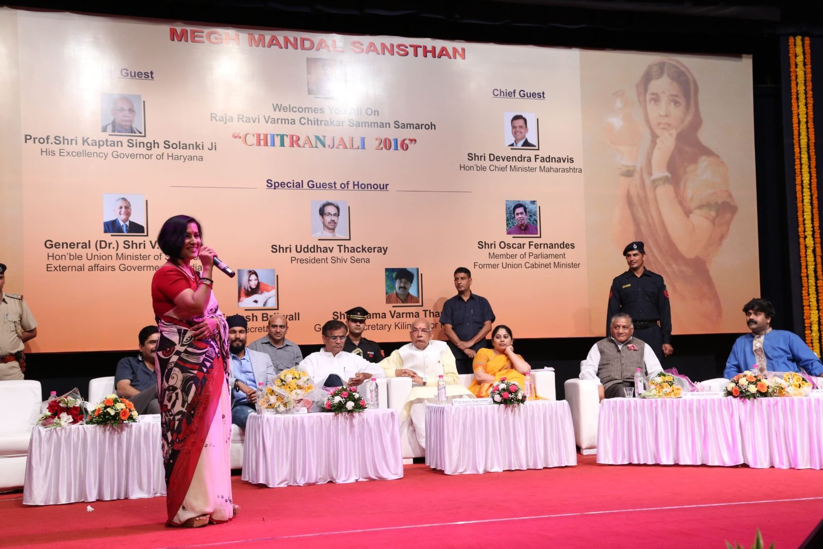 A singer performing on stage at Chitranjali 2016